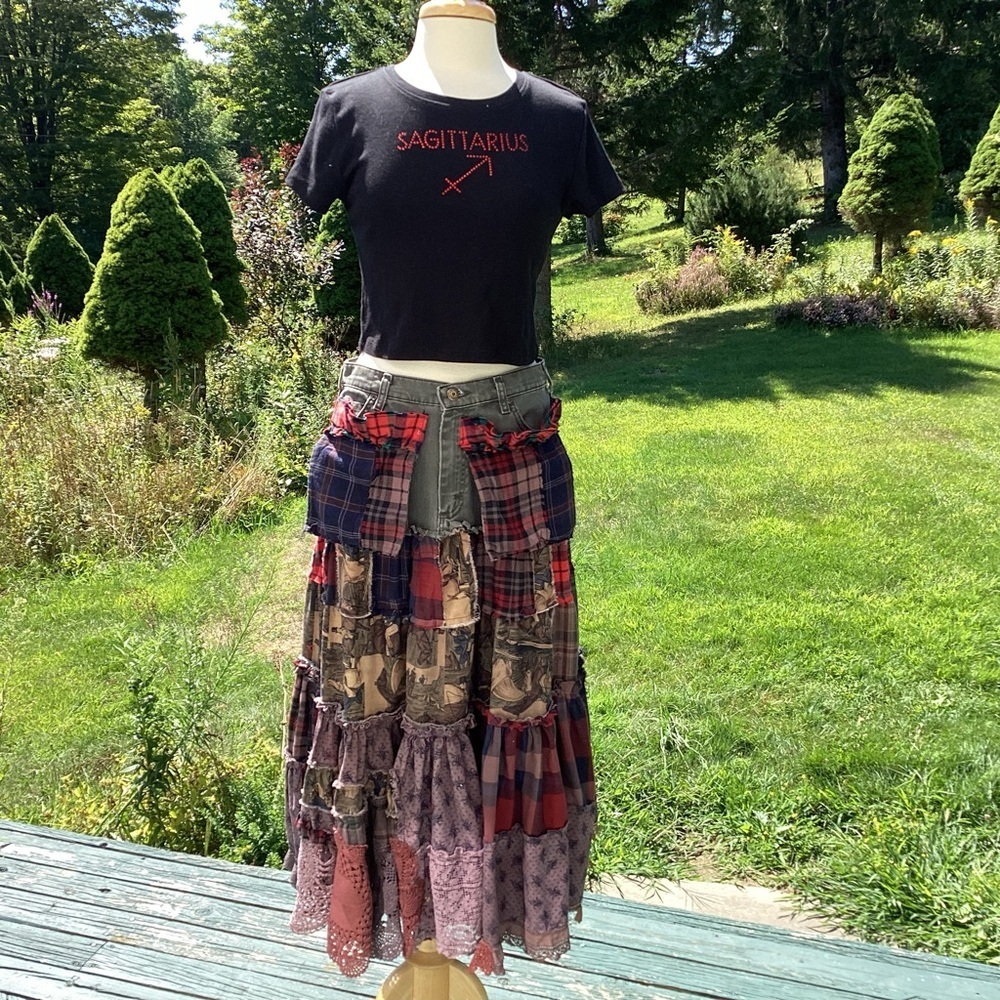 Upcycle Annie Tier Patchwork Flannel Antimacassar… - image 1